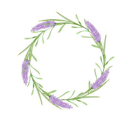 Watercolor set clipart Lavender Arrangement Clipart hand drawnの写真素材