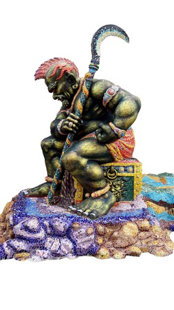 Statue of man in the fairy taleの写真素材