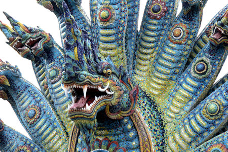 Statue of the serpent with the head.の写真素材