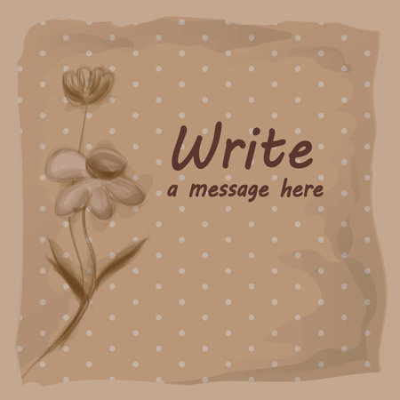 Invitation vintage floral background with brown polka dots.のイラスト素材