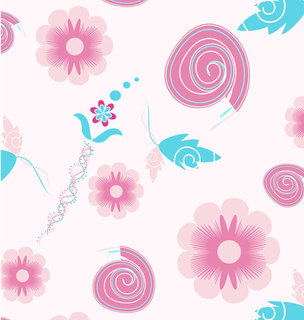 Vector seamless pattern. Modern stylish texture. flowers colorful のイラスト素材