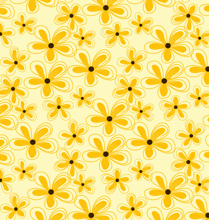 Vector pattern seamless yellow Hydrangea. illustration of yellow hydrangea blossom.のイラスト素材