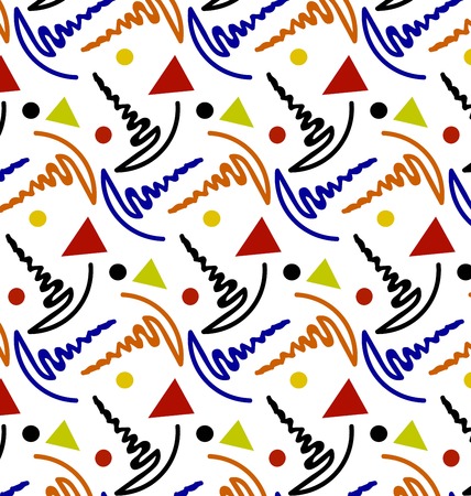 Geometric pattern with wavy stripes pattern. Cute vector background.のイラスト素材