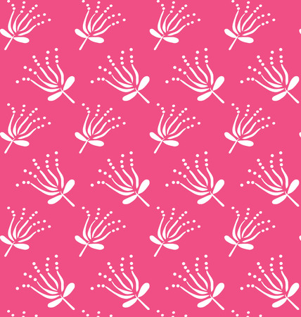 Abstract flowers with pink background. seamless pattern backgroundのイラスト素材