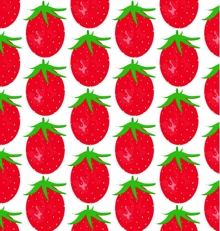 Red strawberry pattern on a white background.のイラスト素材