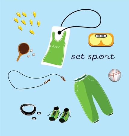 Sports clothes pattern and accessories, hand drawn seamless patternのイラスト素材