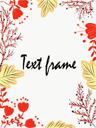Invitation frame of red flower tree with white backgroundのイラスト素材