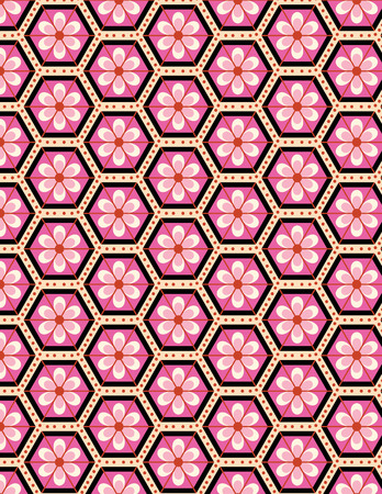 Square pink geometric pattern designs are seamless.のイラスト素材