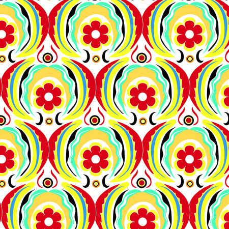 Geometric yellow background, tribal style, seamless. Vector file in the layer for easy editing.のイラスト素材