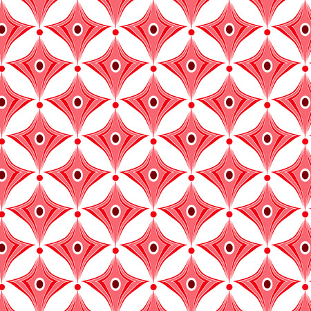 Geometric white, red ikat, seamless patternのイラスト素材