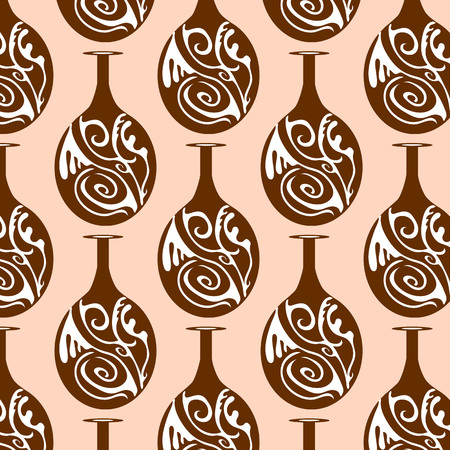 Patterns of seamless patterns, geometric patterns, brown retroのイラスト素材