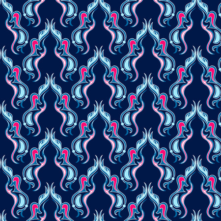 Wallpaper damask pattern in the style of Baroque. A seamless vector background.のイラスト素材