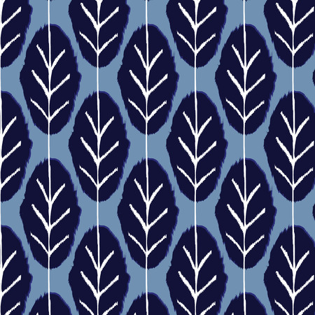 seamless pattern with blue autumn leaves. Vector nature background.のイラスト素材