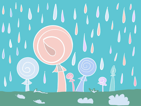 illustration Background image of a tree cartoon image formatのイラスト素材