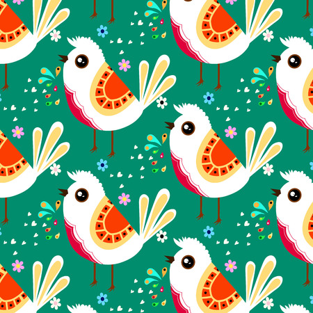 Floral and bird abstract Vector illustration.のイラスト素材