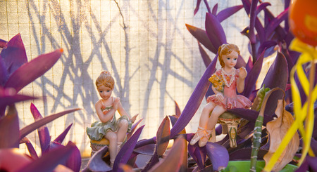 Young dancer in her garden resting after a hard day at workのeditorial素材