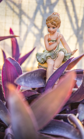 Young dancer in her garden resting after a hard day at workのeditorial素材