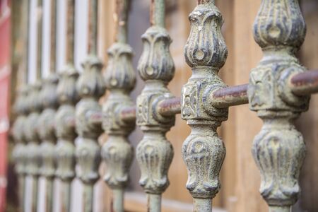 Original metal grating that protects a propertyの写真素材