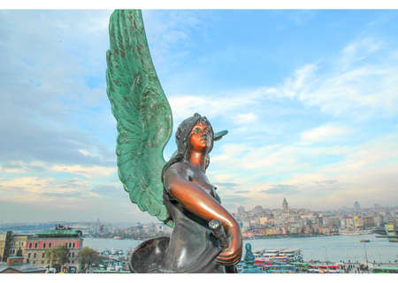 Panoramic view of Istanbul with the Bosphorus and the old city in the backgroundのeditorial素材