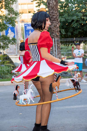 June 23, 2022. Alicante, Community of Valencia, Spain. Participating member of the choir of dancers LXV International Folk Parade Celebrationのeditorial素材
