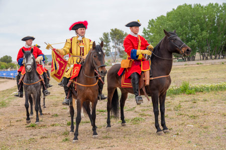 ALMANSA ALBACETE SPAIN ANNUAL COMMEMORATION OF THE BATTLE OF ALMANSA, Spain April 28, 2024 317th Anniversary International historical reenactmentのeditorial素材