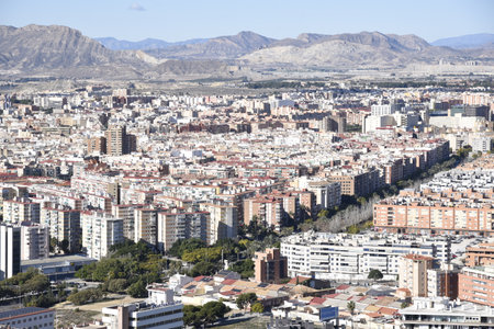 Panoramic view of the city of Alicante, Spain.の写真素材
