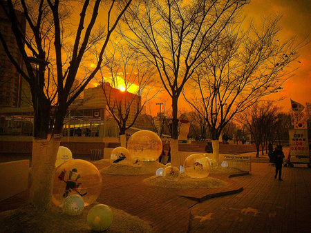 Bubble sunset in Korea