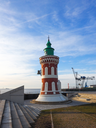 Lighthouse Pingelturm of Bremerhaven, Germanyの写真素材