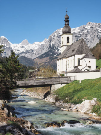 Parish church St. Sebastian in Ramsau, Bavarian Alps, Germany