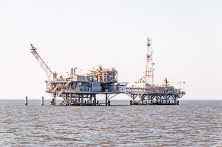 Two oil rigs under construction