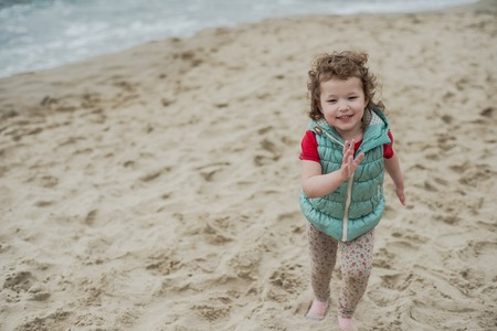 Summer vacation with children at the sea. Outdoor playの写真素材