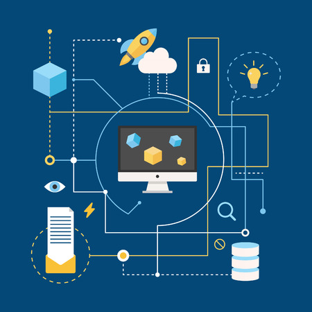 Abstract information technology concept for web and print. Vector illustration, infographics elementsのイラスト素材