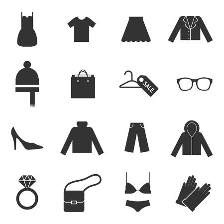 Clothes icons silhouettesのイラスト素材