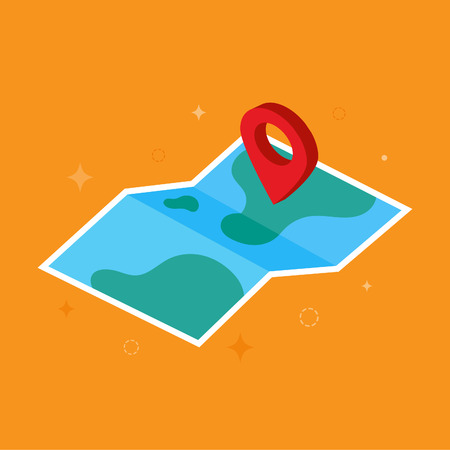 Isometric map iconのイラスト素材
