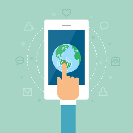 Mobile internet concept illustrationのイラスト素材