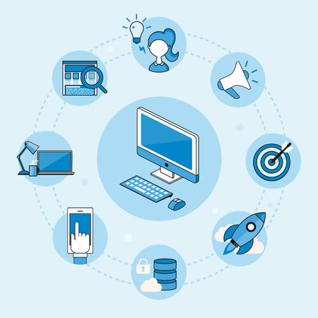 Web development conceptのイラスト素材