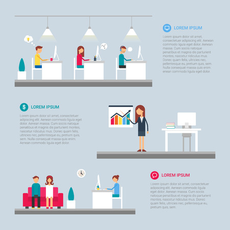 Business and technology template for infographics. Vector illustration, flat styleのイラスト素材