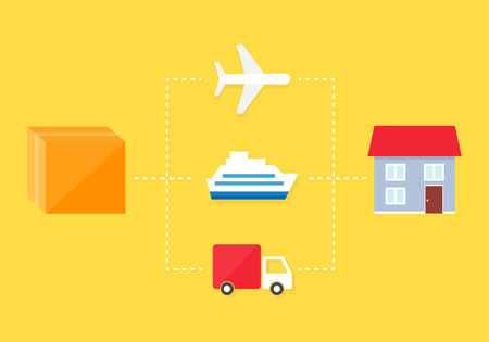 Cargo delivery concept. Vector illustration, flat styleのイラスト素材