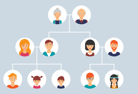 Family tree. Vector illustration, flat styleのイラスト素材