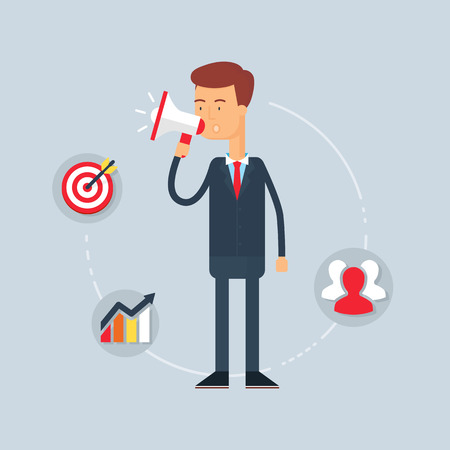 Character - businessman, business concept. Vector illustration, flat styleのイラスト素材