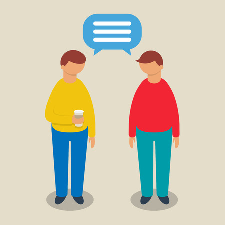 Conversation between two men, vector illustrationのイラスト素材