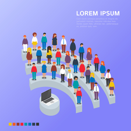 Wi-fi concept. Vector illustration, isometric styleのイラスト素材