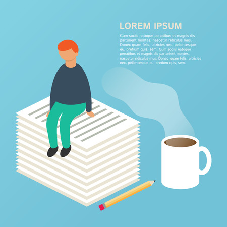 Copywriting, writing, advertisement concept, vector illustrationのイラスト素材