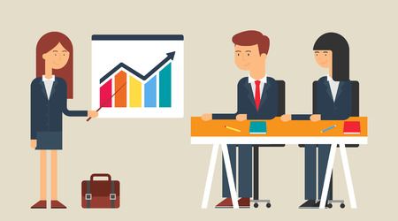 Business presentation, vector illustration, flat styleのイラスト素材