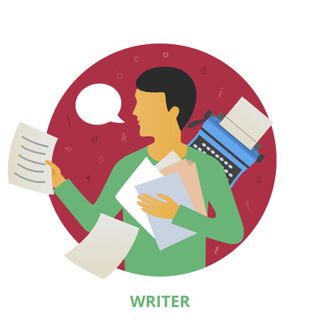 Writer, vector illustrationのイラスト素材