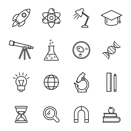 Science line icons setのイラスト素材