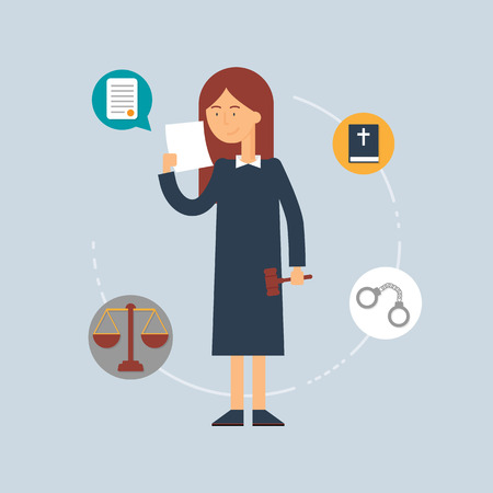 Character - judge, law concept. Vector illustration, flat styleのイラスト素材