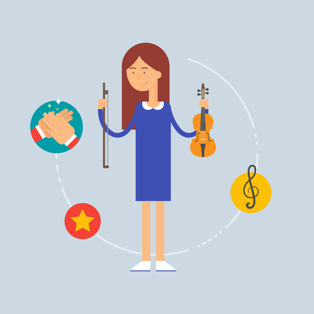 Character - musician, music concept. Vector illustration, flat styleのイラスト素材