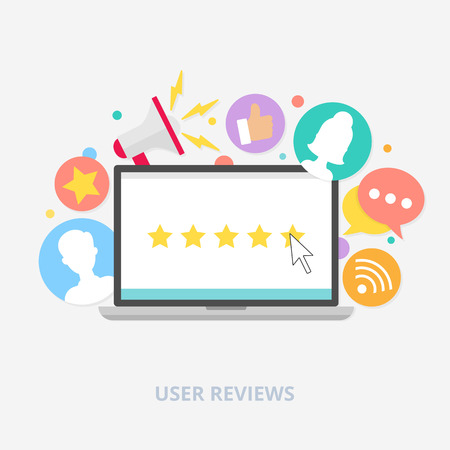 User reviews concept, vector illustration