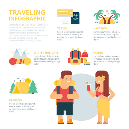 Traveling infographic, vector illustrationのイラスト素材
